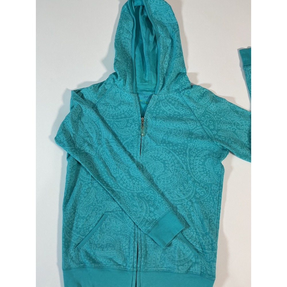 Fresh Produce Teal Paisley Full Zip Hoodie Jacket Size XS